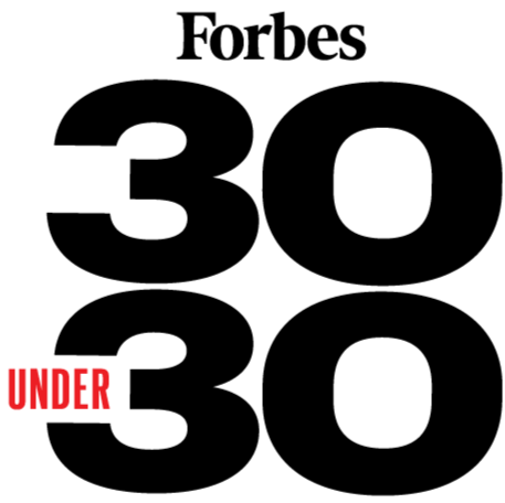 Forbes 30 Under 30 logo with black text on a white background